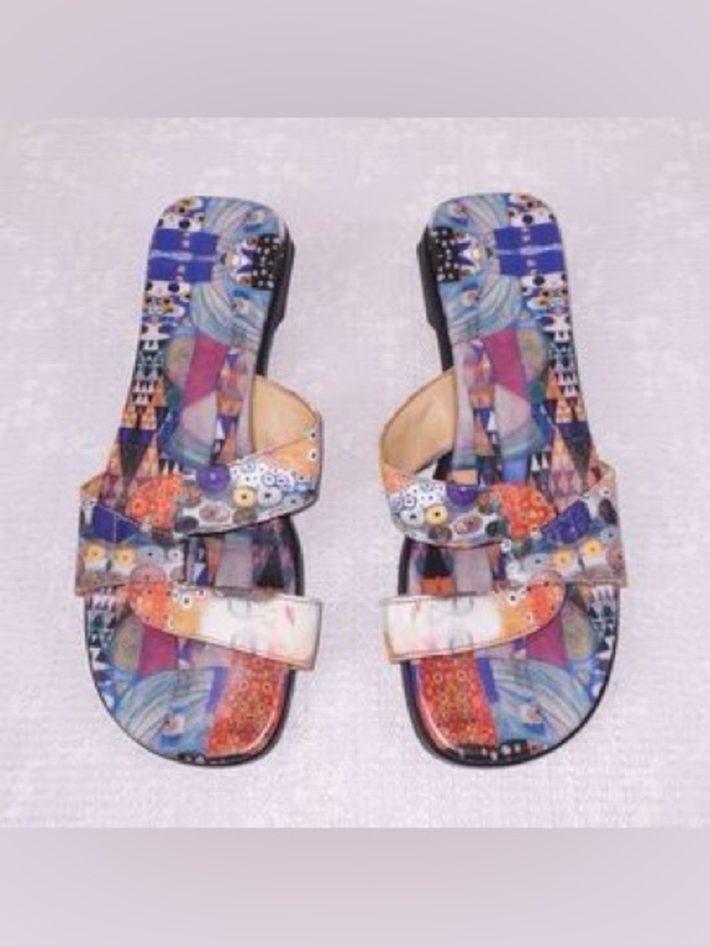 ICON Women's Multi-Color Patterned Slide Sandals